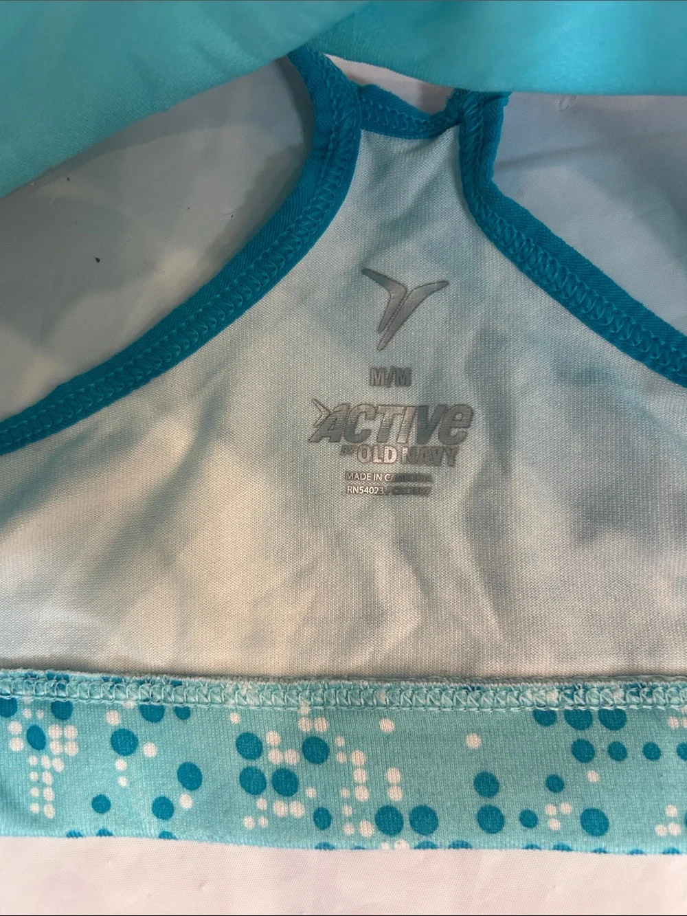 Old Navy Teal & Aqua Girls' Dot-Print Sports Bra